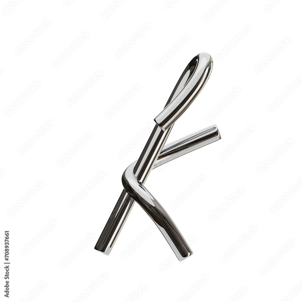 K Letter 3D Shape Chrome Text. 3d illustration, 3d element, 3d rendering. 3d visualization isolated on a transparent background K Letter 3D Shape Chrome Text. 3d illustration, 3d element, 3d rendering. 3d visualization isolated on a transparent background
