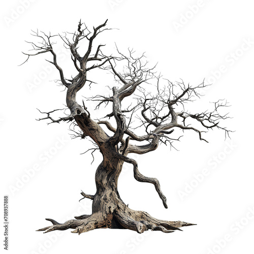creepy gnarled trees isolated