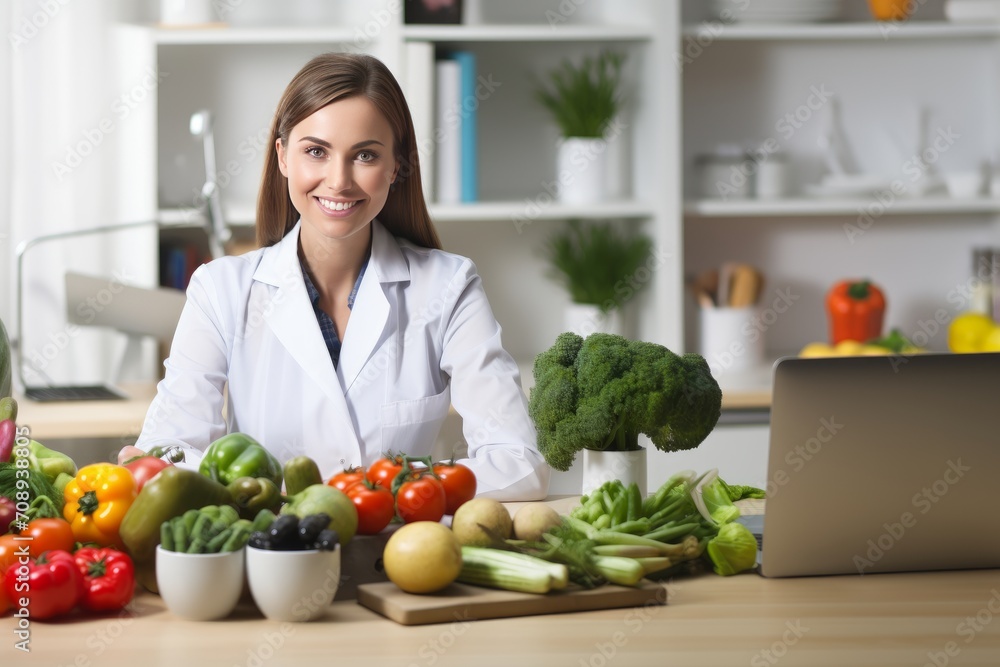 young nutritionist woman at her workplace young nutritionist woman at her workplace