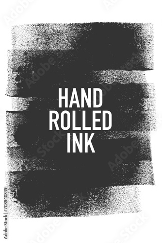 Large hand rolled ink texture in black
