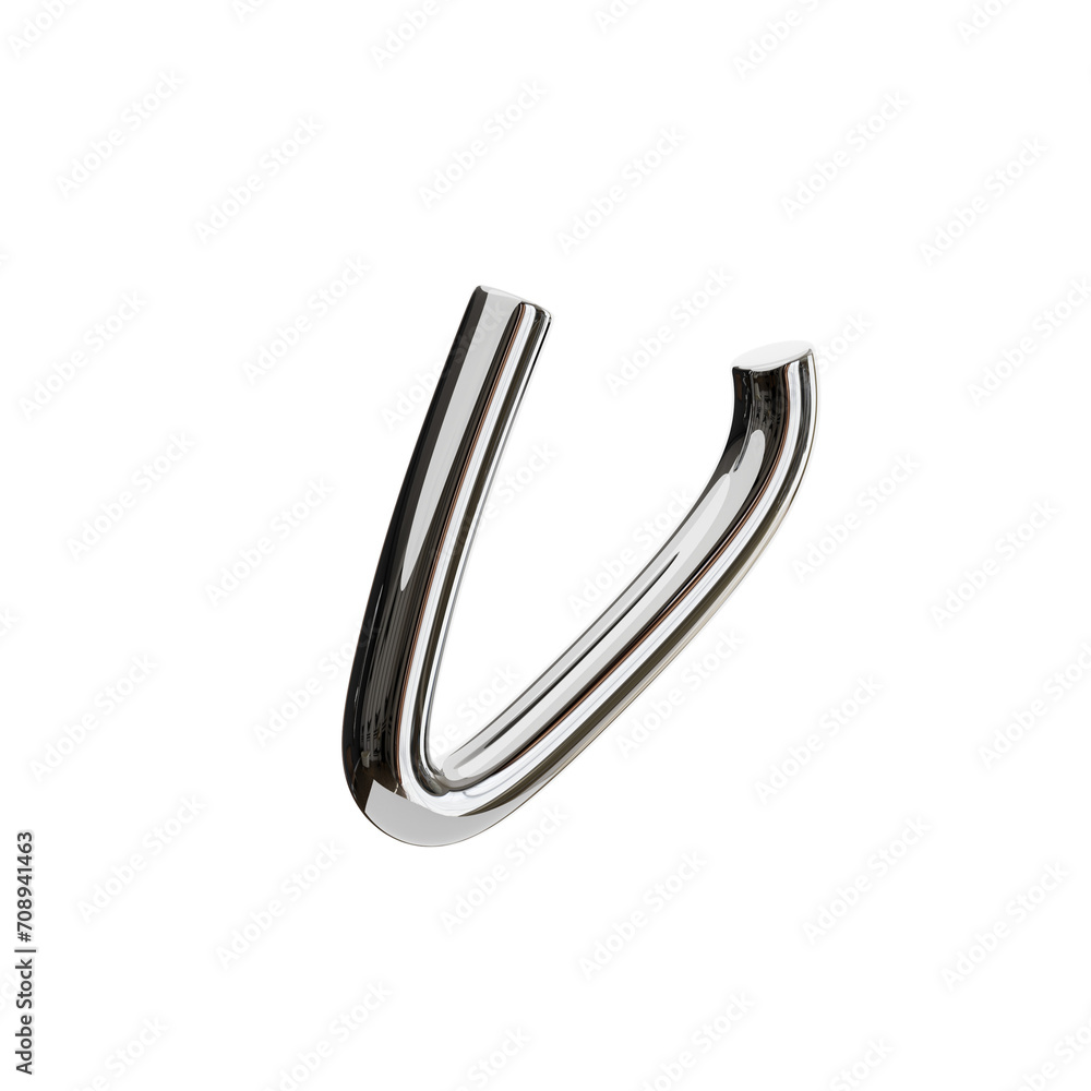 V Letter 3D Shape Chrome Text. 3d illustration, 3d element, 3d rendering. 3d visualization isolated on a transparent background V Letter 3D Shape Chrome Text. 3d illustration, 3d element, 3d rendering. 3d visualization isolated on a transparent background