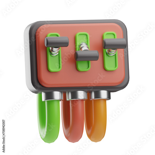 Electrical Tools Object Distribution Board 3D Illustration photo