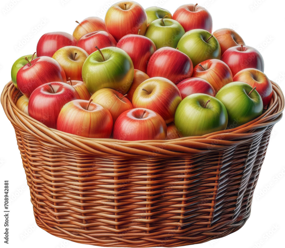 Fresh bio apples in a basket on a transparent background 2 png Fresh bio apples in a basket on a transparent background 2 png