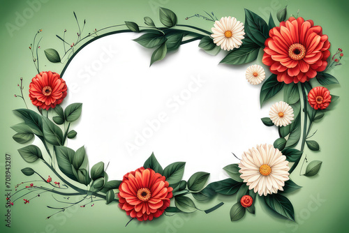 Flowers as frame for congratulatory inscription, suitable for Mother's Day