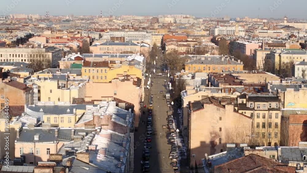 View from above on colourful cityscape of Saint Petersburg. View from above on colourful cityscape of Saint Petersburg.