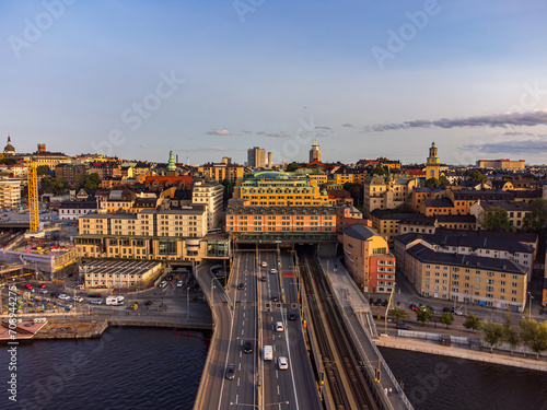 Photography The main central road through Stockkholm central city, entering a tunnel