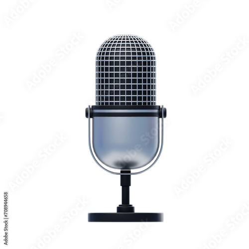  3D Microphone Amplifying Voices With Visual Precision. 3d illustration, 3d element, 3d rendering. 3d visualization isolated on a transparent background 