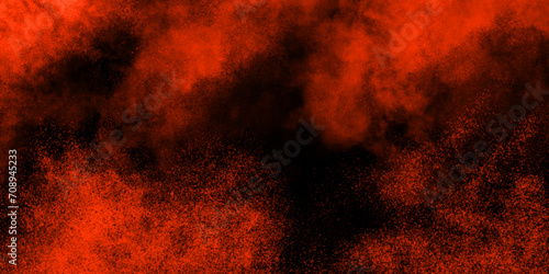 Reflection of neon cumulus clouds smoke exploding background. Red Black fog effect old vintage distressed bright red brush effect. grungy red canvas background or texture. Dark red splattered grungy.