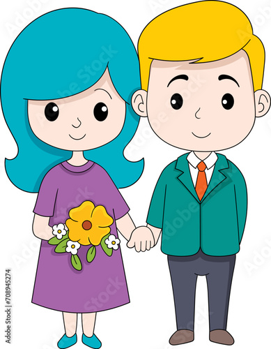 happy couple on fiancé inauguration day, wedding celebration party