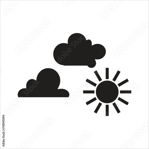 partly cloudy vector icon line template