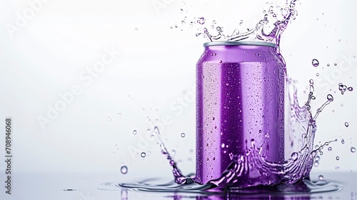 Purple Soft Drink Can Mockup