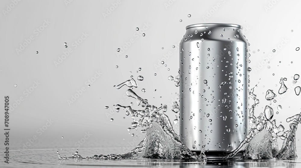 Silver Soft Drink Can Mockup Silver Soft Drink Can Mockup