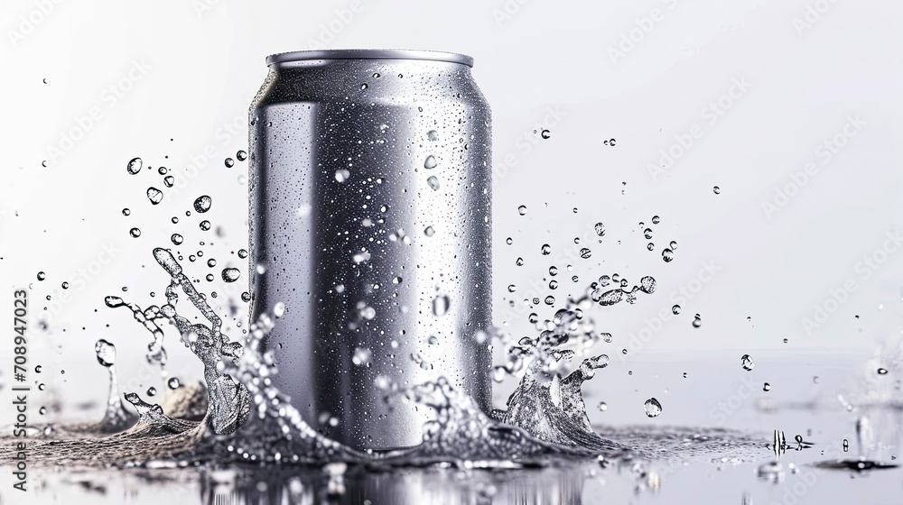 Silver Soft Drink Can Mockup Silver Soft Drink Can Mockup