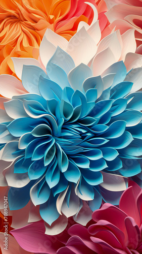 Abstract 3d colorful paper waves photo