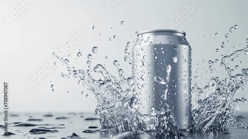 Silver Soft Drink Can Mockup