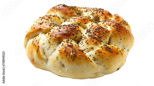 Focaccia Bun on Clear on a transparent background photo