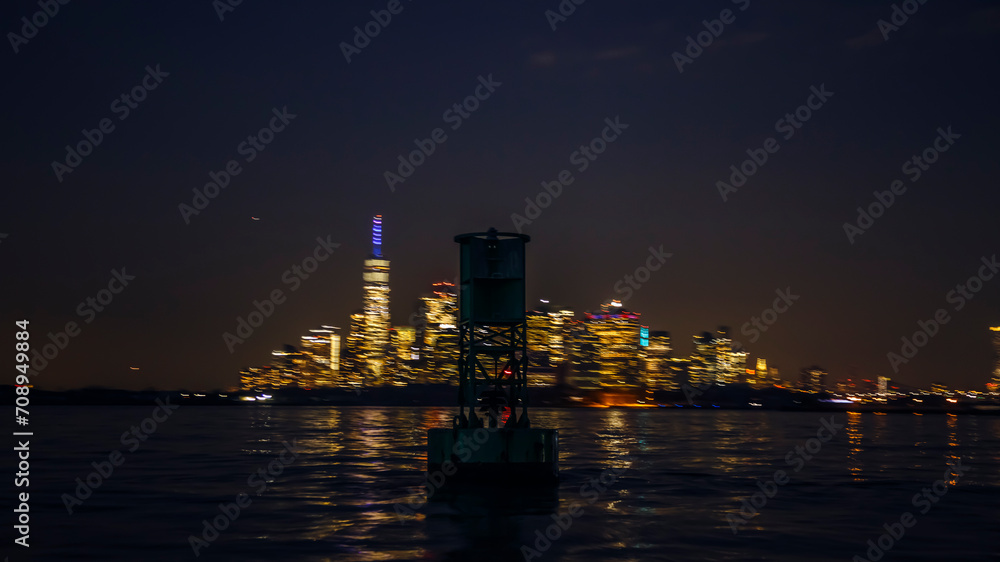 The bells of Hudson bay with Manhattan backgroud,  New York city, America