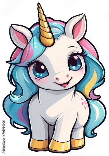 Illustration of Cute Baby Unicorn Sticker