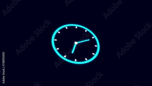 Wallpaper Mural clock icon with moving arrows in 12 hour loop. Stopwatch animation.  Torontodigital.ca