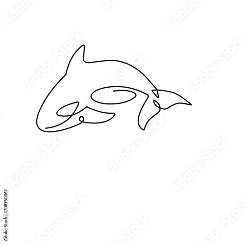 One line drawing whale