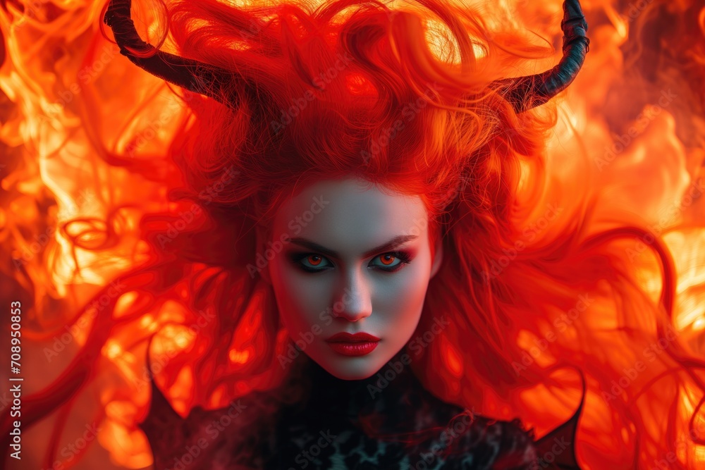 Stunning Woman With Fiery Red Hair Rocks Halloween As Devil Stunning Woman With Fiery Red Hair Rocks Halloween As Devil