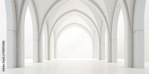 elegant white architectural element or isolated interior. © jambulart