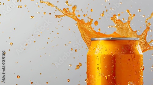 Orange Soft Drink Can Mockup