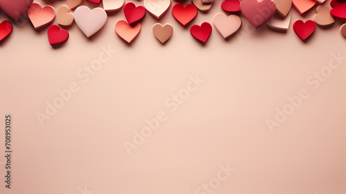 Romantic heart-shaped Valentine's Day background, symbolizing Valentine's Day, wedding, love © ma
