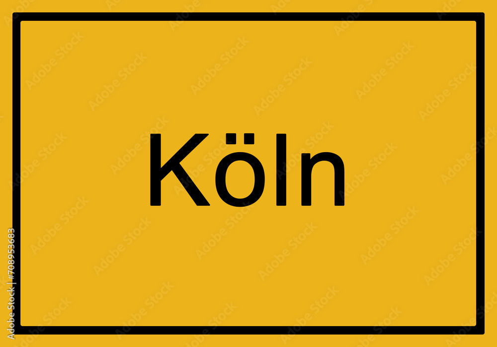 Typical german yellow city sign Köln Typical german yellow city sign Köln