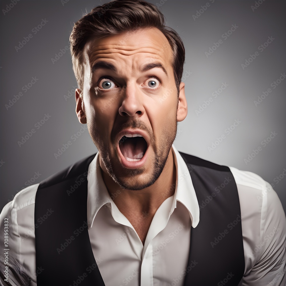 cinematic still a adult man expressing surprise and shock emotion with his mouth open and big wide open eyes. isolatedز cinematic still a adult man expressing surprise and shock emotion with his mouth open and big wide open eyes. isolatedز
