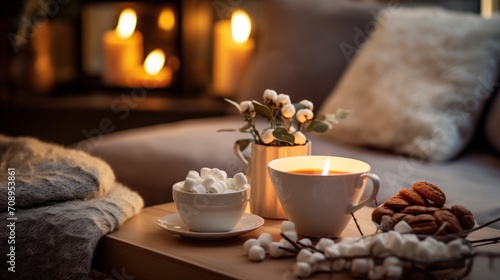 Wallpaper Mural 
Comforting scenes of hot cocoa being prepared with marshmallows on top, perfect for a cozy winter atmosphere Torontodigital.ca