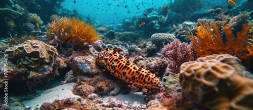 Sea cucumber in Maldives coral reef