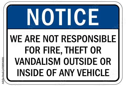 No vandalism warning sign and labels