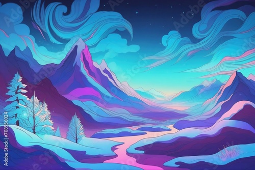 Winter ice and snow themed wallpaper