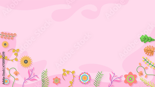 Light Abstract Nature Spring Summer Botanical Background Beautiful With Branches And Flowers Decoration Wallpaper Vector Design Style