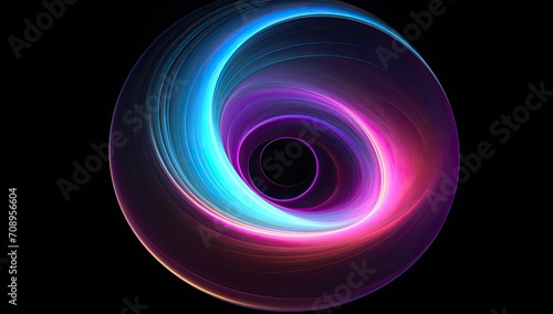 colorful background with abstract shape glowing in ultraviolet spectrum, curvy neon lines