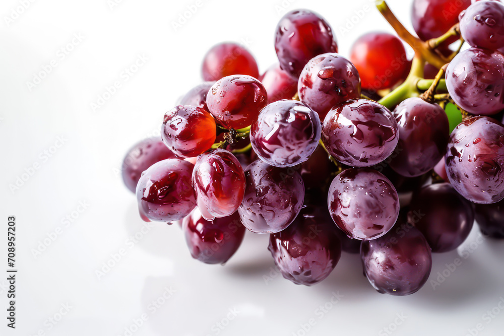 Fototapeta premium studio red grapes on white background 