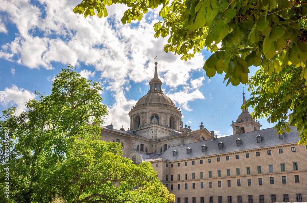Obraz premium El Escorial palace and gardens outside Madrid, Spain
