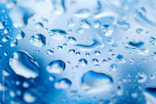 Blaues Wasser mit glitzernden Wassertropfen: Frische und Reinheit