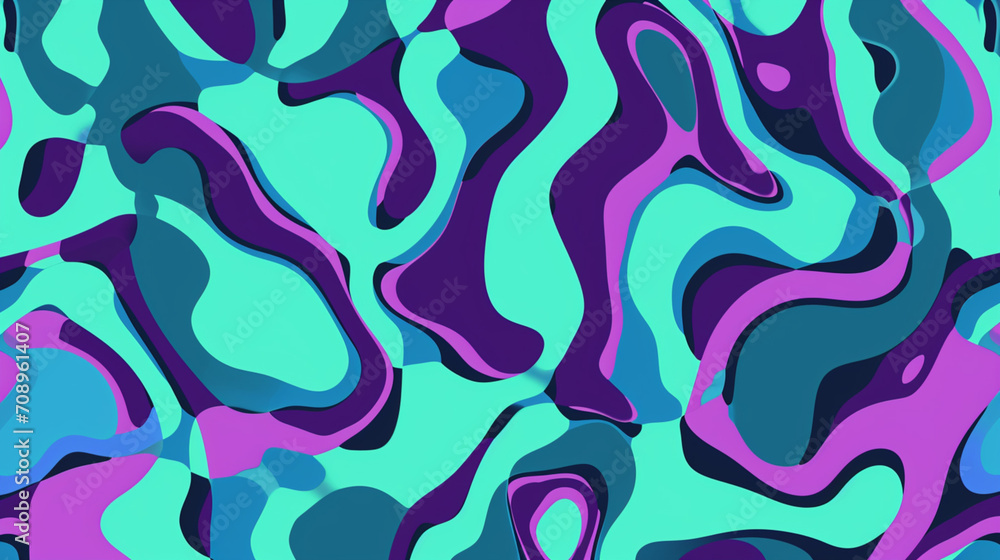 Pop Art Pattern Abstract Design Turquoise Purple Film Graphic Background Effect.