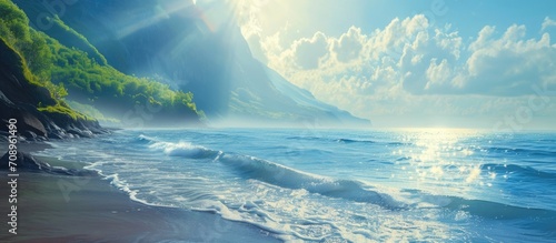 Coastal outing with blue water and sun © AkuAku