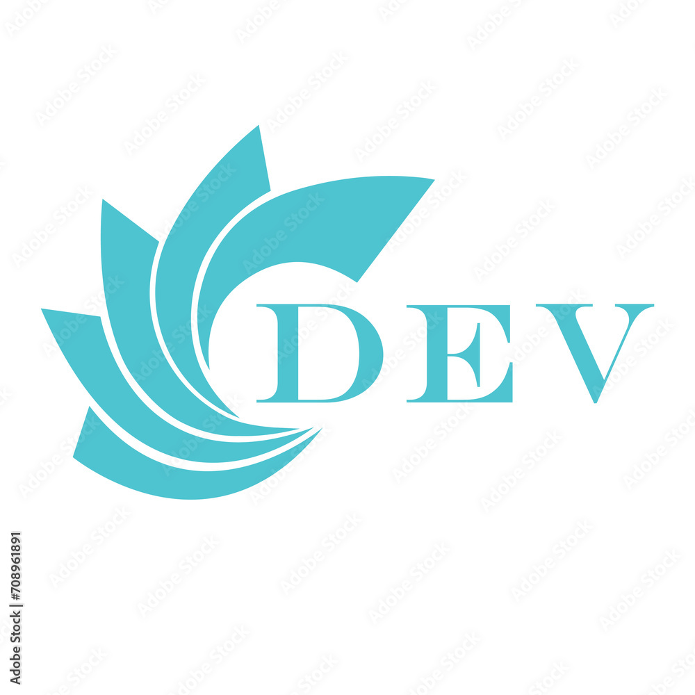 Fototapeta premium DEV letter design. DEV letter technology logo design on a white background.
