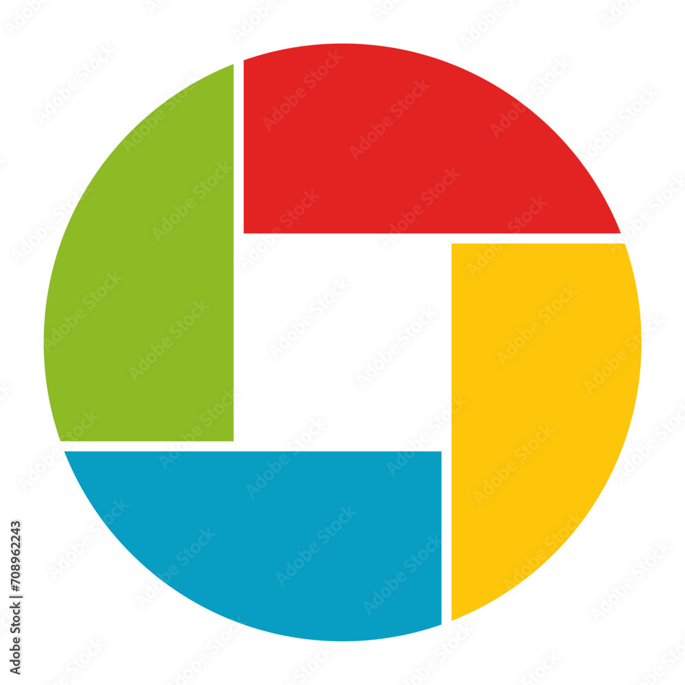 Fototapeta premium Colorful shutter diagram graphic vector illustration.Infographic template.