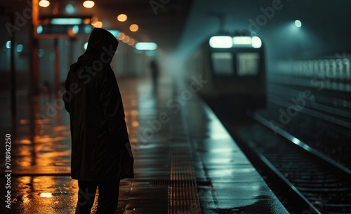 alone on a platform