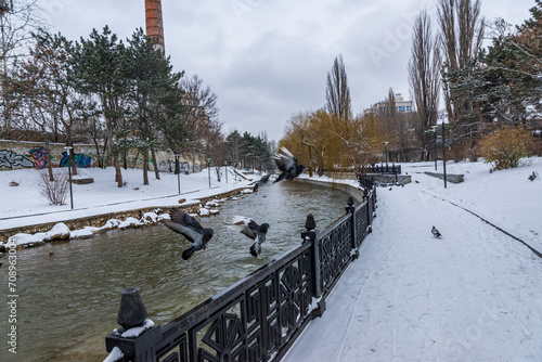 Russia, Crimea. The Salgir River in the city of Simferopol.