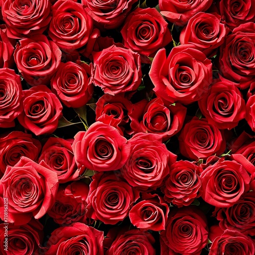 natural fresh red roses flowers pattern wallpaper  