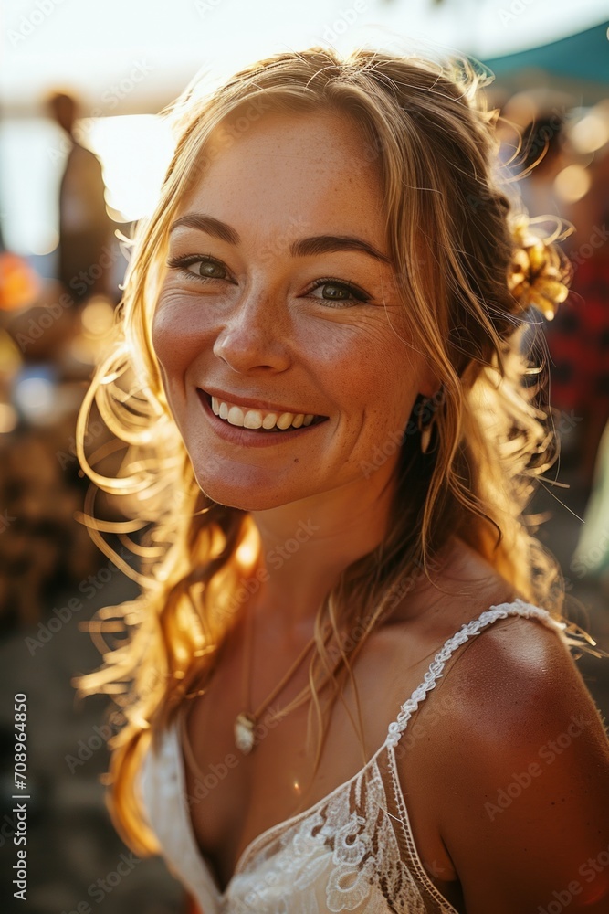 Fototapeta premium Bride Capturing a Joyful Moment with Mobile Selfie