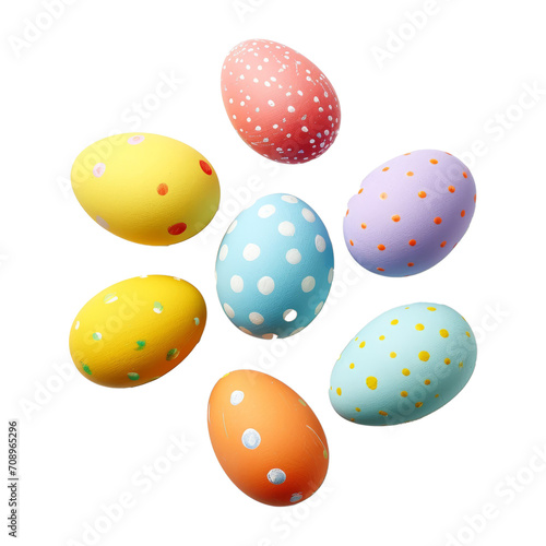 Easter eggs top view