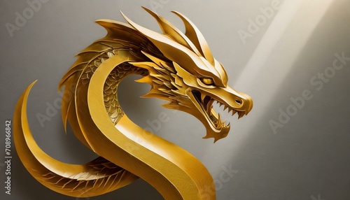 golden dragon statue.a sleek and modern dragon logo where the letter "S" seamlessly transforms into the body of a golden dragon. The design should convey a sense of sophistication and innovation