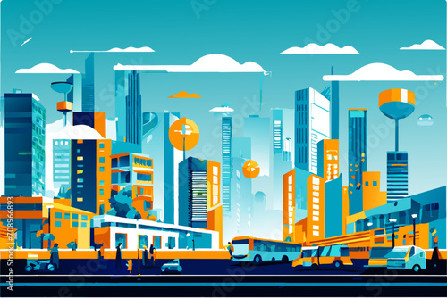 Smart city infrastructure. vektor illustation